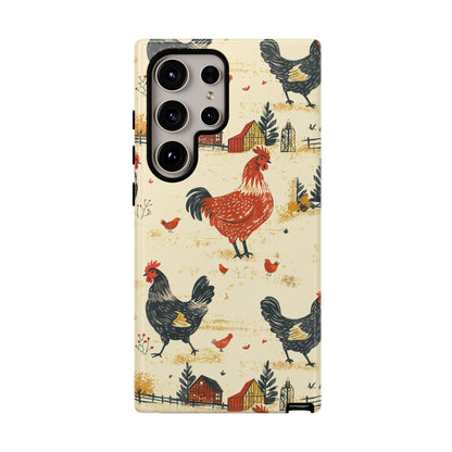 Red Black Chickens Tough Case