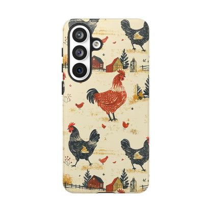 Red Black Chickens Tough Case