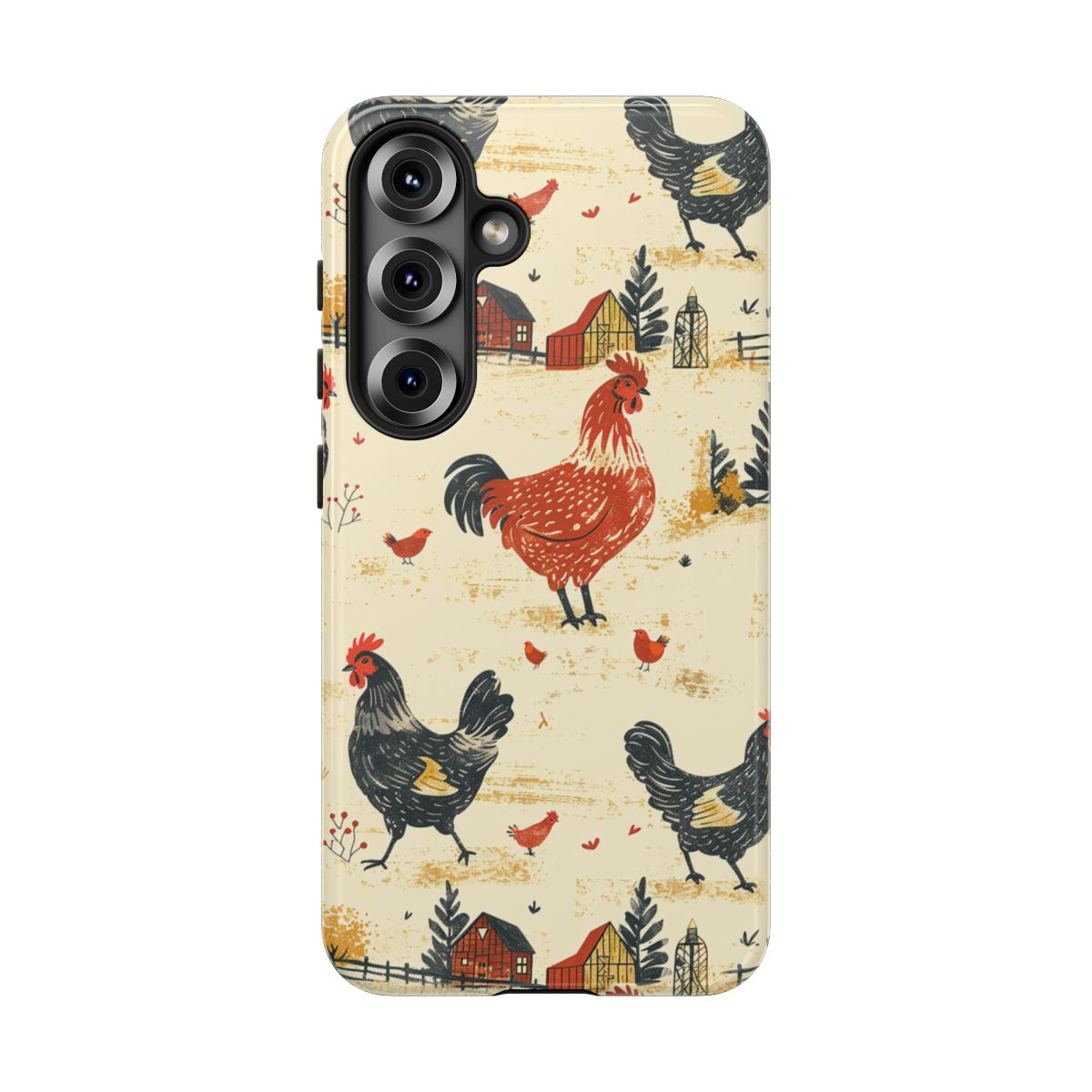 Red Black Chickens Tough Case