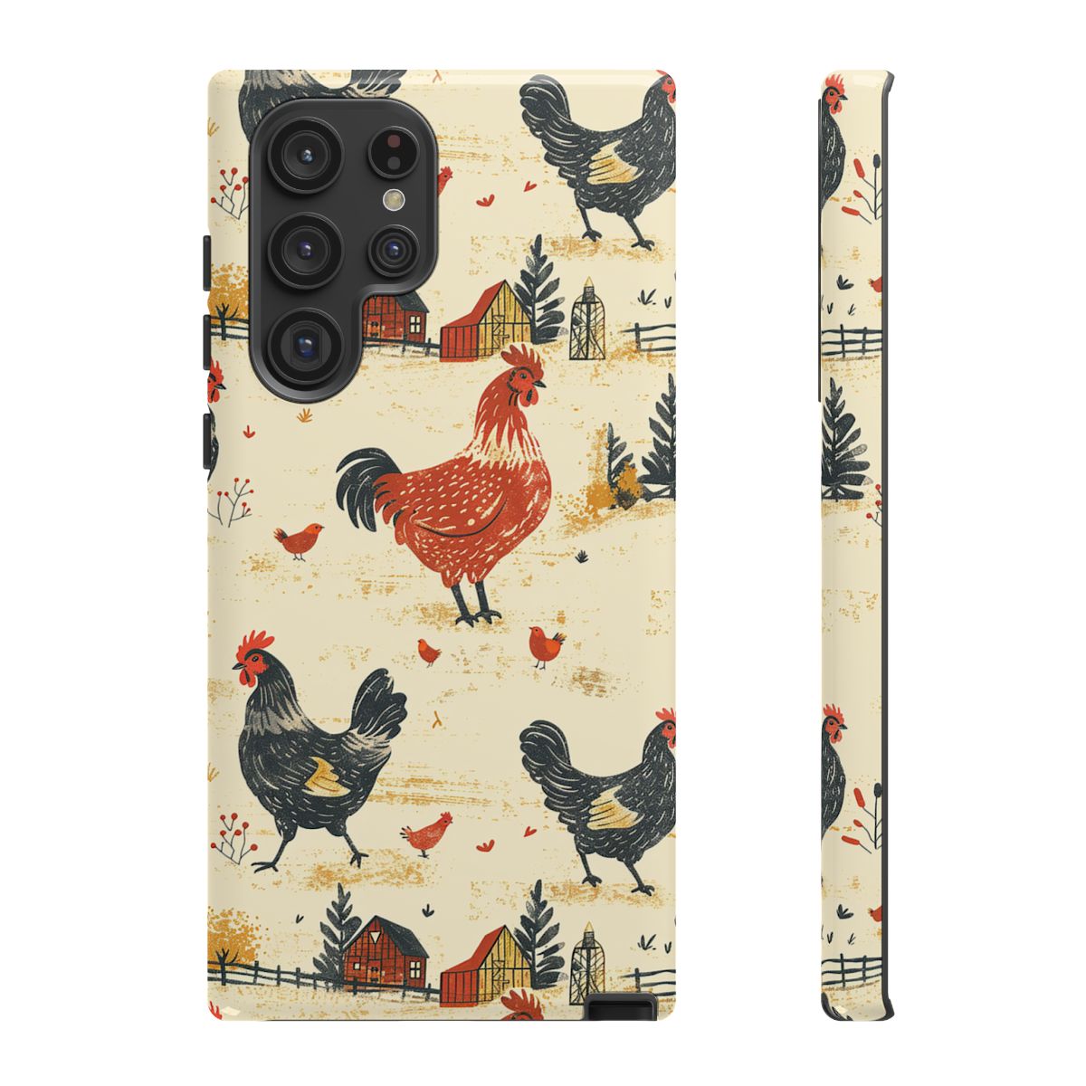 Red Black Chickens Tough Case