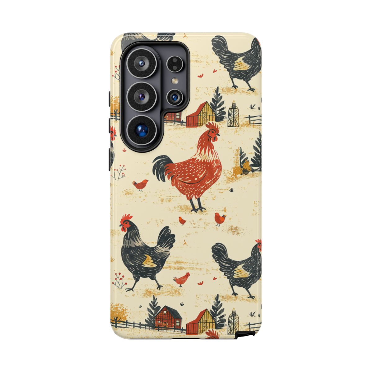 Red Black Chickens Tough Case