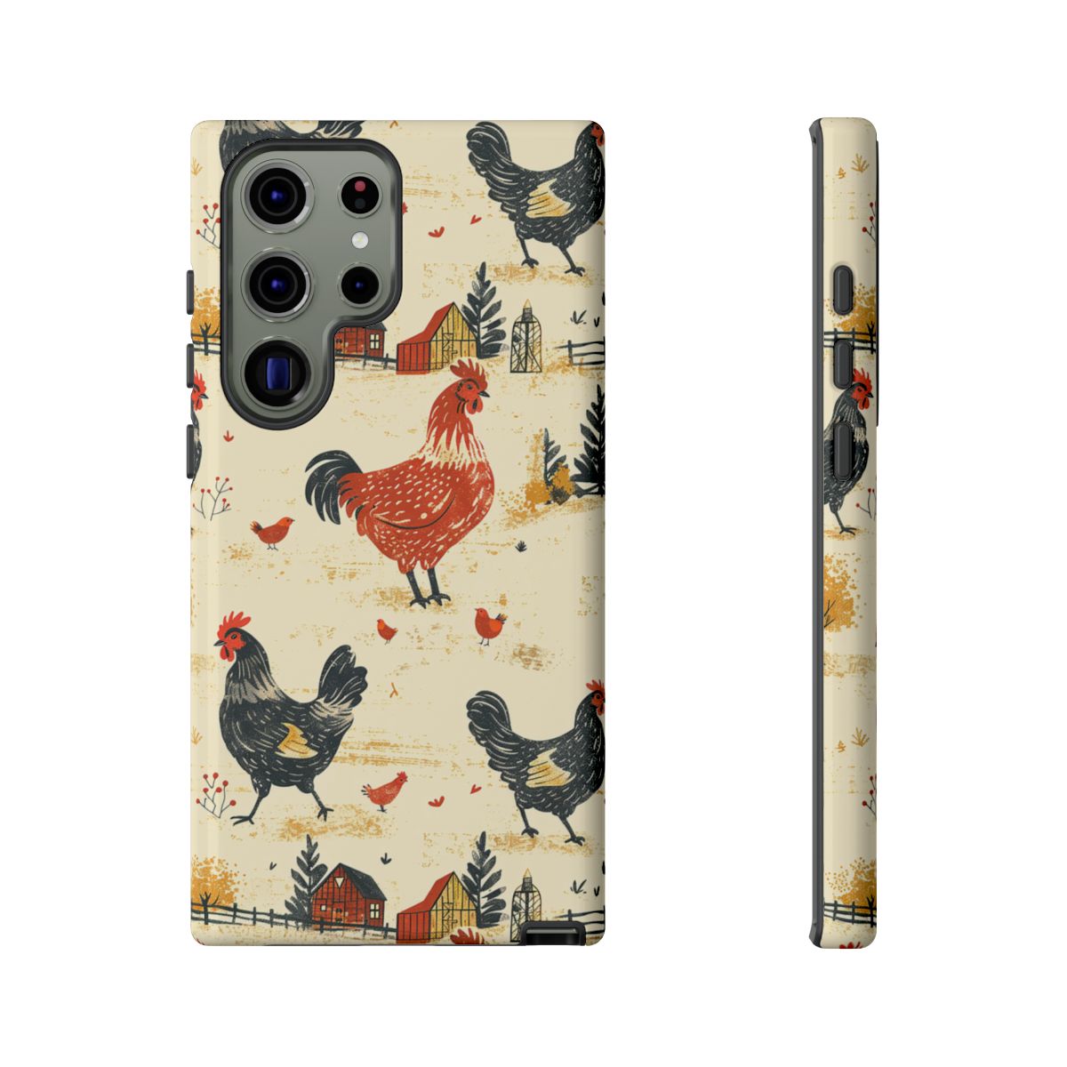 Red Black Chickens Tough Case