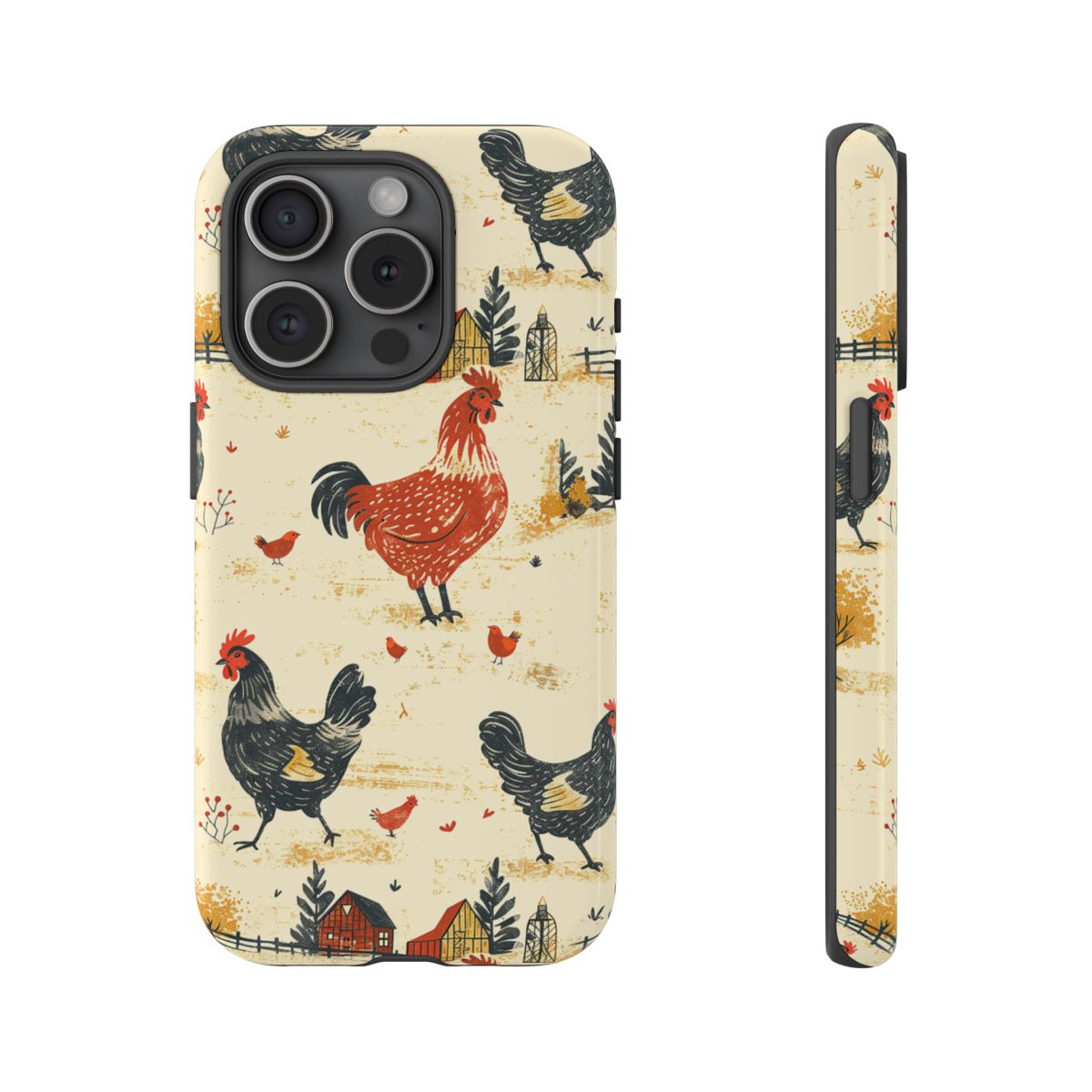 Red Black Chickens Tough Case