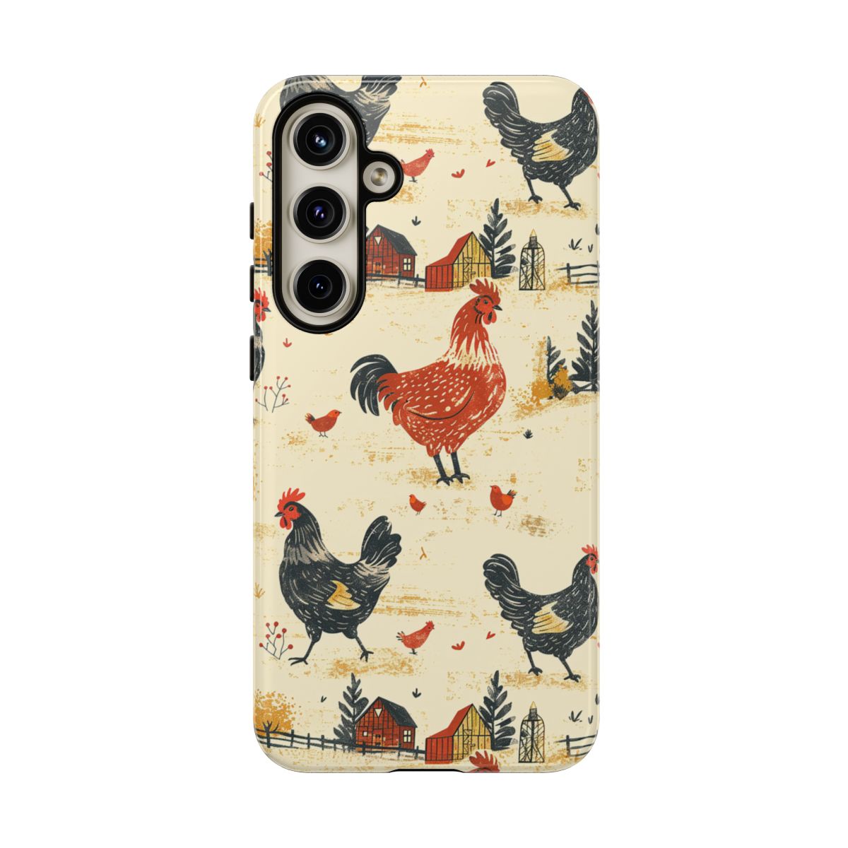 Red Black Chickens Tough Case