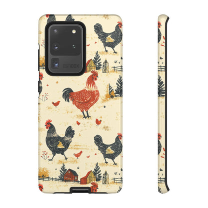 Red Black Chickens Tough Case