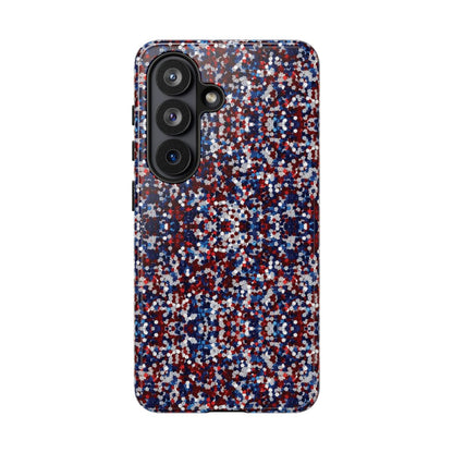 Red White Blue Glitter Tough Case