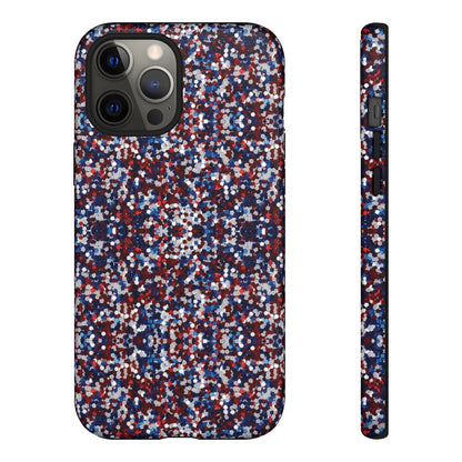 Red White Blue Glitter Tough Case