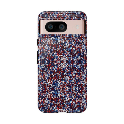 Red White Blue Glitter Tough Case