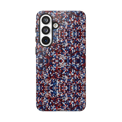 Red White Blue Glitter Tough Case