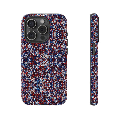 Red White Blue Glitter Tough Case