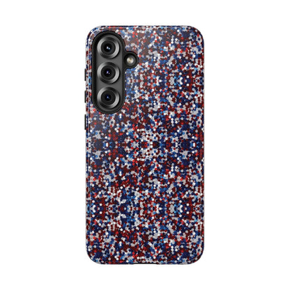 Red White Blue Glitter Tough Case