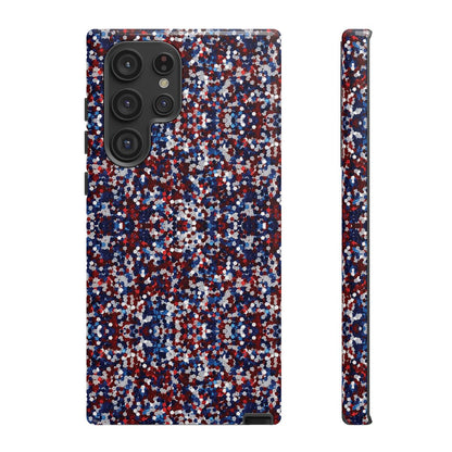 Red White Blue Glitter Tough Case