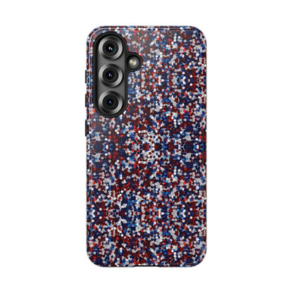 Red White Blue Glitter Tough Case