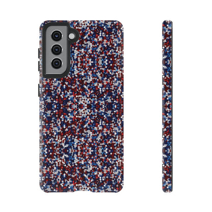 Red White Blue Glitter Tough Case