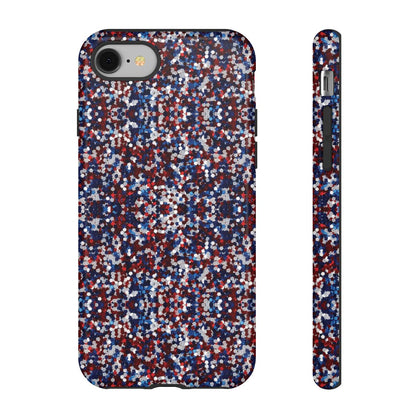 Red White Blue Glitter Tough Case