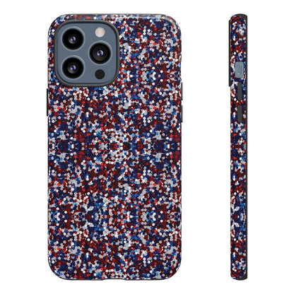 Red White Blue Glitter Tough Case