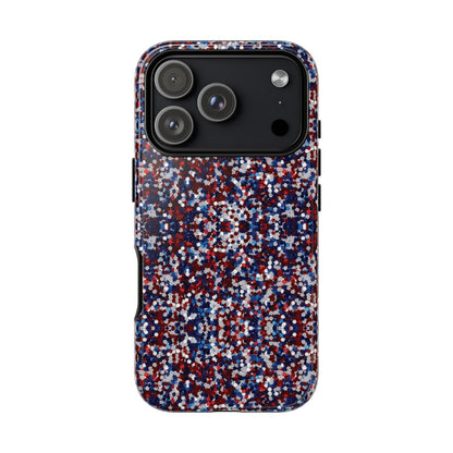Red White Blue Glitter Tough Case - iPhone 18 Pro