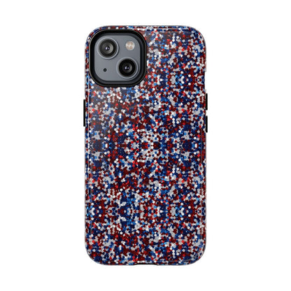 Red White Blue Glitter Magnetic Case