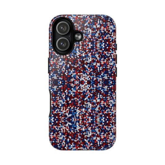 Red White Blue Glitter Magnetic Case