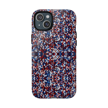 Red White Blue Glitter Magnetic Case