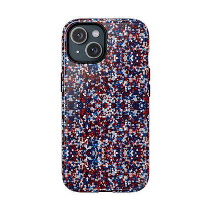 Red White Blue Glitter Magnetic Case