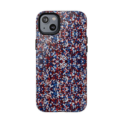 Red White Blue Glitter Magnetic Case