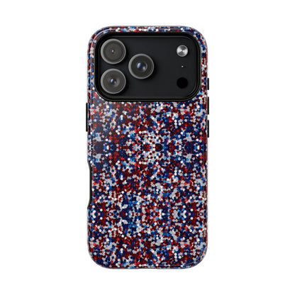 Red White Blue Glitter Magnetic Case