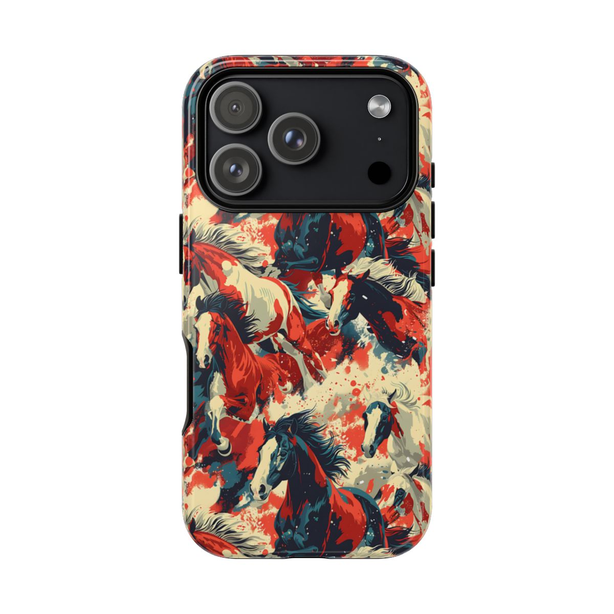 Red White Blue Horses Tough Case - iPhone 18 Pro