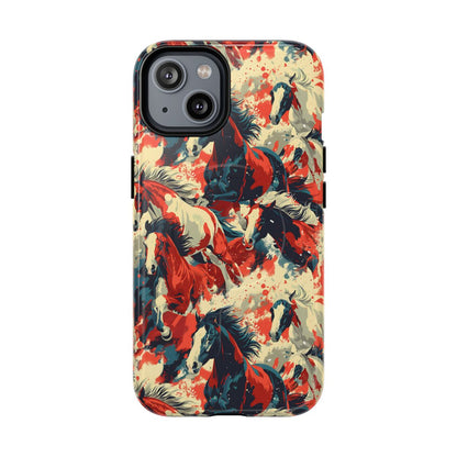 Red White Blue Horses Magnetic Case