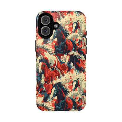 Red White Blue Horses Magnetic Case