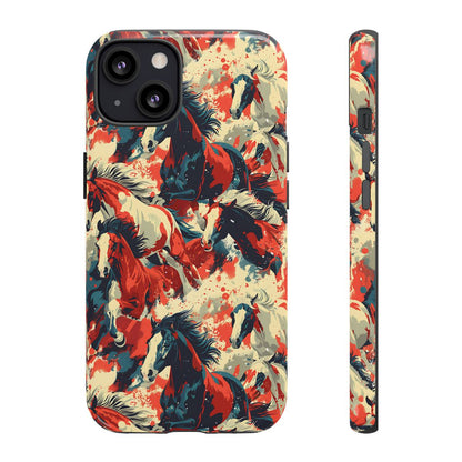Red White Blue Horses Tough Case