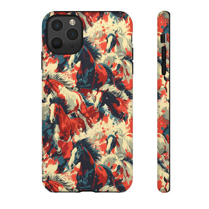 Red White Blue Horses Tough Case