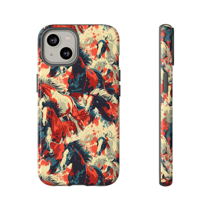 Red White Blue Horses Tough Case