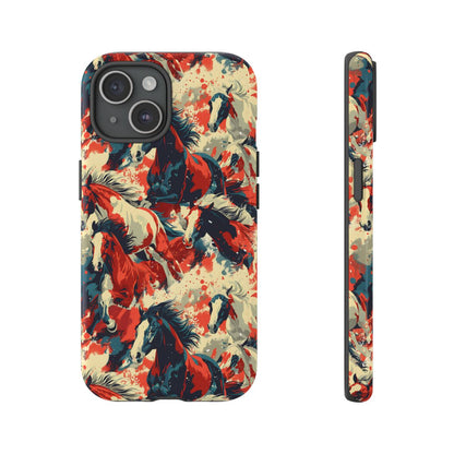 Red White Blue Horses Tough Case