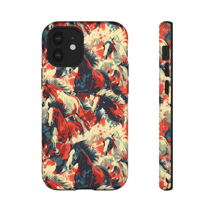 Red White Blue Horses Tough Case
