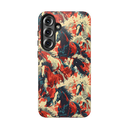 Red White Blue Horses Tough Case