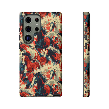 Red White Blue Horses Tough Case