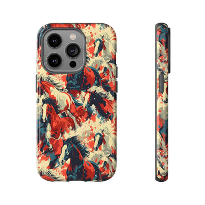Red White Blue Horses Tough Case