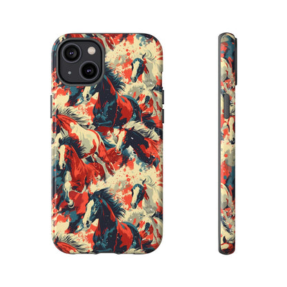 Red White Blue Horses Tough Case