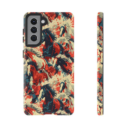 Red White Blue Horses Tough Case