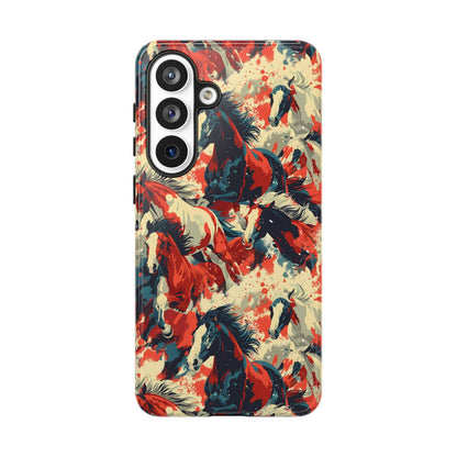 Red White Blue Horses Tough Case