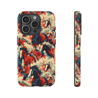 Red White Blue Horses Tough Case