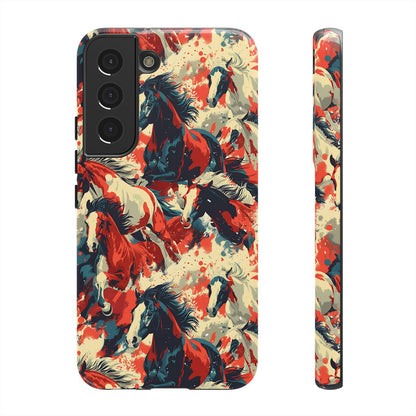 Red White Blue Horses Tough Case