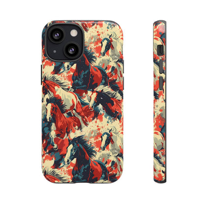 Red White Blue Horses Tough Case