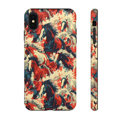 Red White Blue Horses Tough Case
