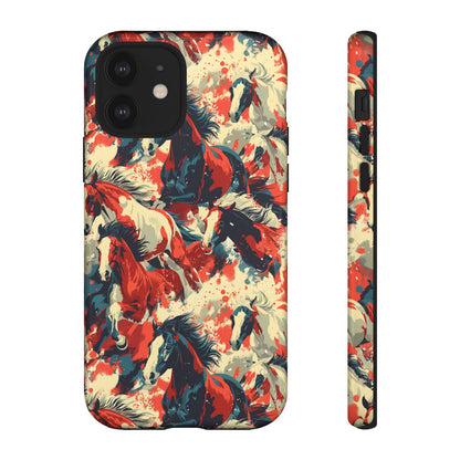Red White Blue Horses Tough Case