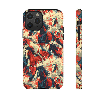 Red White Blue Horses Tough Case