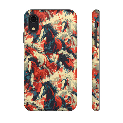 Red White Blue Horses Tough Case