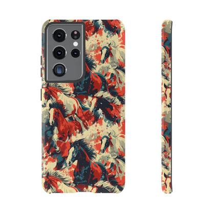 Red White Blue Horses Tough Case