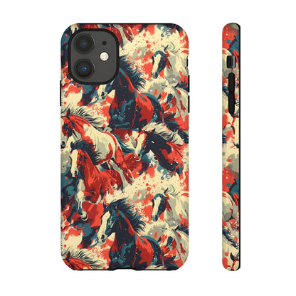 Red White Blue Horses Tough Case